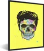 MuchoWow® Gerahmtes Poster Totenkopf - Frisur - Gelb - Produktbild-Vorschau 1