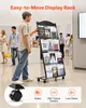 SucceBuy Skladací stojan na brožúry so 4 vreckami, mobilný Náhľad obrázku produktu 4