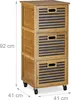 relaxdays Bambus Rollwagen mit Schubladen Produktbild-Vorschau 4