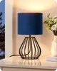 EDISHINE Nachttischlampe, Dunkelblau-Samt-Lampenschirm, Produktbild-Vorschau 1