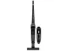 A black cordless stick vacuum cleaner and its handheld component are displayed against a white background. Produktbild-Vorschau