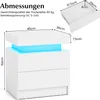 COSTWAY Nachttisch LED, Nachtschrank mit 2 Schubladen, Produktbild-Vorschau 3