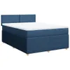 Boxspringbett mit Matratze Blau 140x200 cm Stoff Produktbild-Vorschau 1