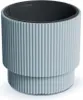 A light gray ribbed planter with a black inner pot, shown from a three-quarter angle against a white background. Anteprima dell’immagine prodotto