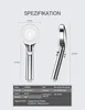 Diagrams and specifications for a shower head. Produktbild-Vorschau
