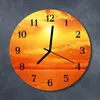 Glasuhr Wanduhr Küchenuhr Echt-Glas 30fi cm Sonne orange Produktbild-Vorschau 2