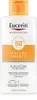 A product shot of a bottle of Eucerin sun lotion. Voir les images du produit
