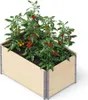 A wooden raised garden bed filled with tomato plants. Produktbild-Vorschau