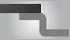 A top-down view of a dark gray rectangular object positioned above a bent gray object, against a gradient background. Produktbild-Vorschau