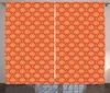 A close-up view of a pair of curtains with a geometric pattern. Produktbild-Vorschau
