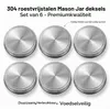 Mason Jar Deckel 70 mm, 6 Stück, Edelstahl, Silikondichtung, silber Productafbeelding-voorbeeld