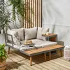Salotto da giardino in alluminio e acacia,  4 posti, Kaki Anteprima dell’immagine prodotto 9
