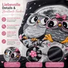 Bettwäsche Mikrofaser 135x200cm 4-tlg Set Schwarz Eulen Produktbild-Vorschau 4