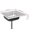 Spüle mit Abtropffläche Set Silbern 600x600x155 mm Produktbild-Vorschau 10