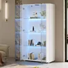 Merax Vitrinenschrank mit LED Beleuchtung, Glasvitrine mit Produktbild-Vorschau 5