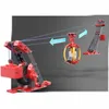 A fischertechnik Seilbahn construction toy set is shown with arrows indicating movement. Voir les images du produit