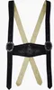 Vorderansicht schwarzer Wildlederträger mit traditioneller Stickerei. Authentische Leder-H-Träger, ideal für Lederhosen und Oktoberfest-Outfits. Robuste German Wear Träger im klassischen bayerischen Stil. Produktbild-Vorschau