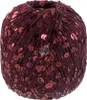 A ball of burgundy yarn with red sequins. Produktbild-Vorschau