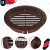 KOTARBAU® Větrací mřížka 100 mm Kruhová příruba Hnědá Náhled obrázku produktu 5