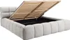 Bett mit Kommode 160 x 200 cm - Stoff - Hellgrau + Matratze Produktbild-Vorschau 3