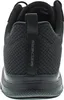 The back view of a black Skechers sneaker. Voir les images du produit