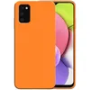 A smartphone with an orange case is shown against a white background. The phone's screen displays a colorful abstract pattern. Produktbild-Vorschau