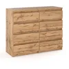A wooden dresser with eight drawers against a white background. Produktbild-Vorschau