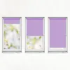 Three windows with roller blinds, showing different levels of coverage. Produktbild-Vorschau