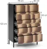 Cassettiera Vicco Eliza Nero/quercia 76 x 120 cm con 5 Anteprima dell’immagine prodotto 2