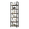 A tall, narrow bookshelf filled with books and decorative items, against a white background. Náhľad obrázku produktu