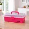 HMF Nähkasten aufklappbar mit 3 Ebenen, Sortierbox für Kleinteile in Pink Produktbild-Vorschau