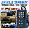 A marketing image for an OBD2 car scanner, showing the device and examples of cars it is compatible with. Produktbild-Vorschau