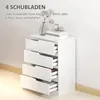 Commode HOMCOM à 4 tiroirs pour le salon, blanc brillant Voir les images du produit 4