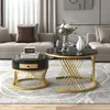 Fortuna-Lai 2er Set Couchtisch Beistelltisch in Marmoroptik Produktbild-Vorschau 7