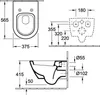 Technical drawing with dimensions of a toilet. Anteprima dell’immagine prodotto