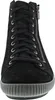 A front view of a black leather high-top sneaker. Anteprima dell’immagine prodotto