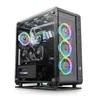 A high-end computer case with internal components and RGB lighting. Voir les images du produit