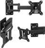 A collage of three different views of a black TV wall mount. Podgląd zdjęcia produktu