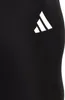 A close-up of a black garment with a white Adidas logo. Produktbild-Vorschau