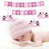 BRUBAKER Willkommen Baby Girlande für Mädchen - Wimpelkette Produktbild-Vorschau 4
