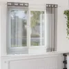 vidaXL Voile Vorhänge mit Ösen 2 Stk. Dunkelgrau 140x175 cm Produktbild-Vorschau 2