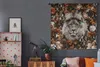MuchoWow® Wandteppich Wandbehang Blumen - Löwe - Porträt Produktbild-Vorschau 4