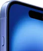 A close-up of the top corner of a blue smartphone, showing the screen and side. Produktbild-Vorschau