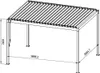 A technical drawing of a pergola with dimensions. Produktbild-Vorschau