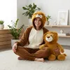 Onesie Kigurumi Pyžamo Lev Převlek Kostým S: 145 - 155cm Náhled obrázku produktu 8