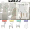 XINZI Univerzální kryty židlí Stretch White Chair Covers Náhled obrázku produktu 3