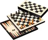 A multi-game set including chess and backgammon boards with pieces, presented on a white background. Podgląd zdjęcia produktu