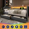 Lit rembourré moderne 140 x 190 cm avec éclairage LED et Voir les images du produit 1