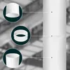 Close-up views of a white ventilation pipe connector and a white ring, connected by lines to a larger, out-of-focus white cylindrical object. Náhľad obrázku produktu