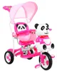 dětské tříkolové kolo Panda Pink + zvuky + stříška + Náhled obrázku produktu 3